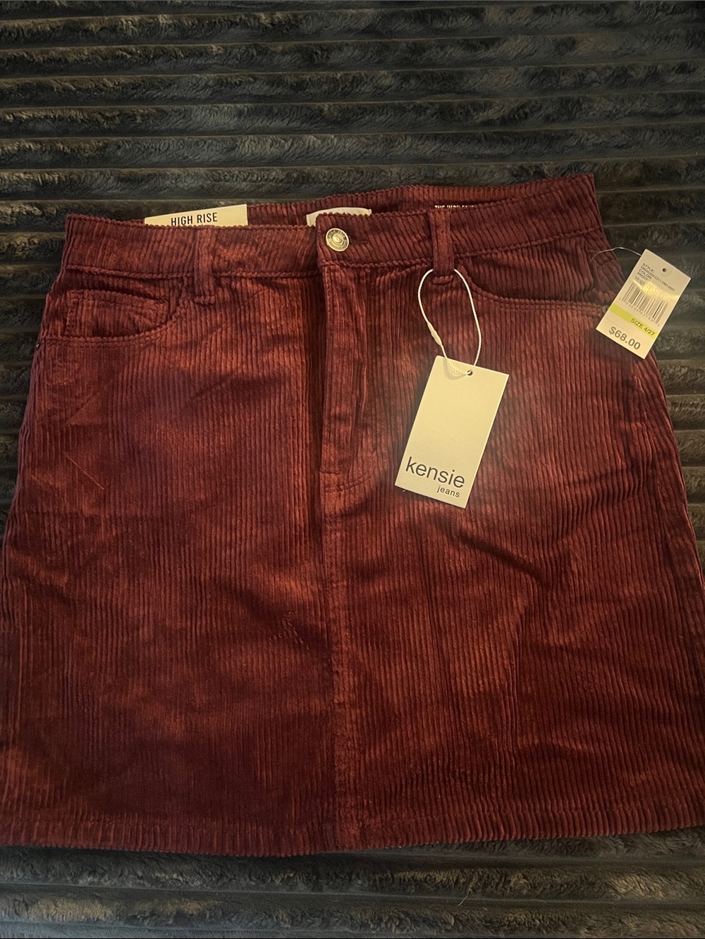 Kensie Wine burgundy, Corduroy Mini Skirt